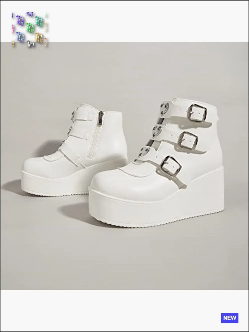 Platform Chunky Ankle Boots - Wedge High Heels Rave Goth Booties Round Toe